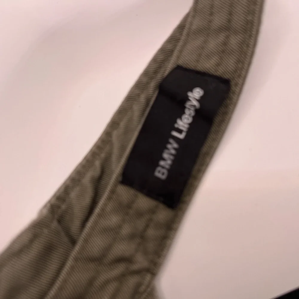 BMW Lifestyle Adjustable Sun Visor Hat Olive Green Embroidered Logo One Size
